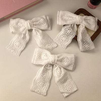 1PC French, Ballet Style, White, Lace Bow, Hair Clips, Female, Bangs, Side, Hair Cards, Headpieces, Hair Accessories, Clips, Pre