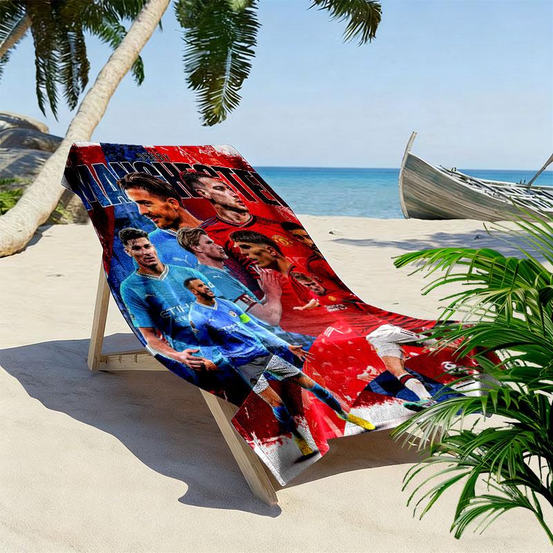 ManUtd Print Beach Towel, Large Soft Quick Dry Towel for Beach Camping Swimming