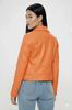 Genuine Wear Casual Jacket Handmade Party Stylish Orange Leather Women Lambskin