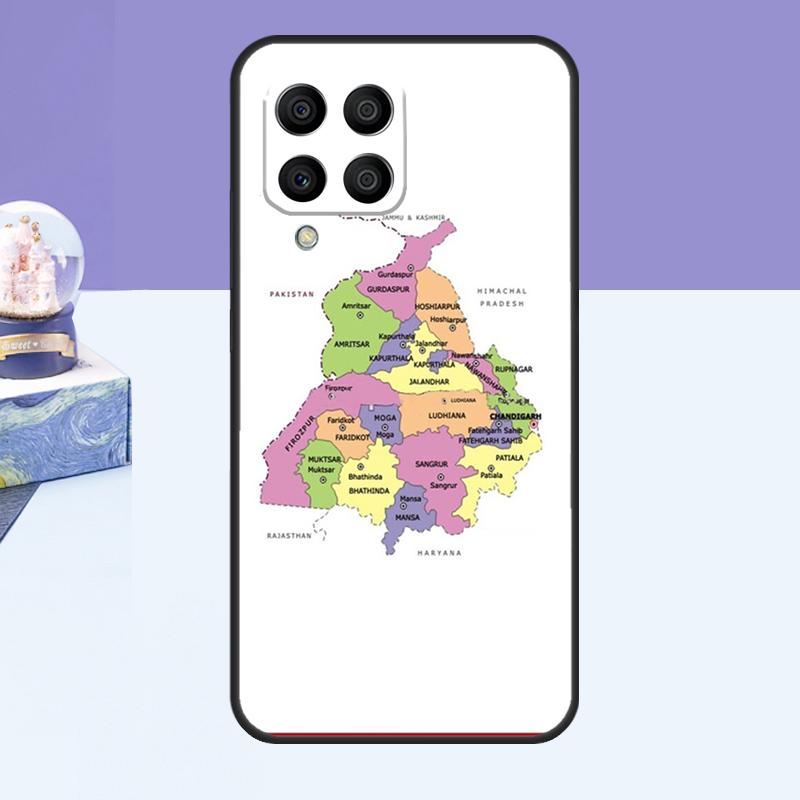 Punjab Map Outline Case For Samsung Galaxy M14 M54 M13 M23 M16 M11 M21 M31 M20 M34 M52 M32 M12 M36 M56 M15 M55