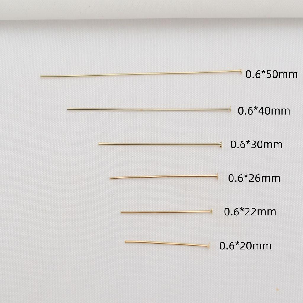 100pcs Color-Retaining 14K Gold-Wrapped T-Needle Accessories, Flat Needle Diy Handmade Beaded,, Ear Jewelry Materials