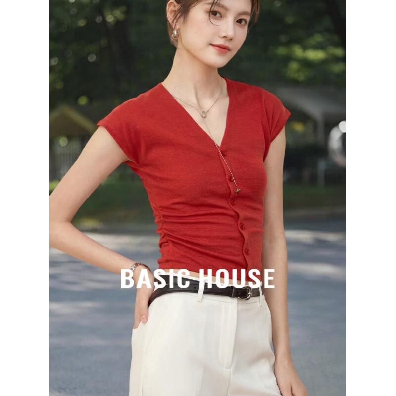 

Basic House Retro Red Slim Fit Knit Top L