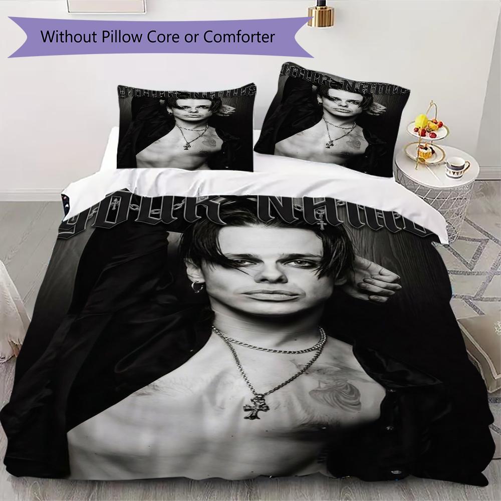 Custom Name Yungblud Pattern Bedding,Quilt Set Quilt Cover Pillowcase Home Birthday Gift(1 * Duvet Cover + 2 * Pillowcase, Without Core)_lx