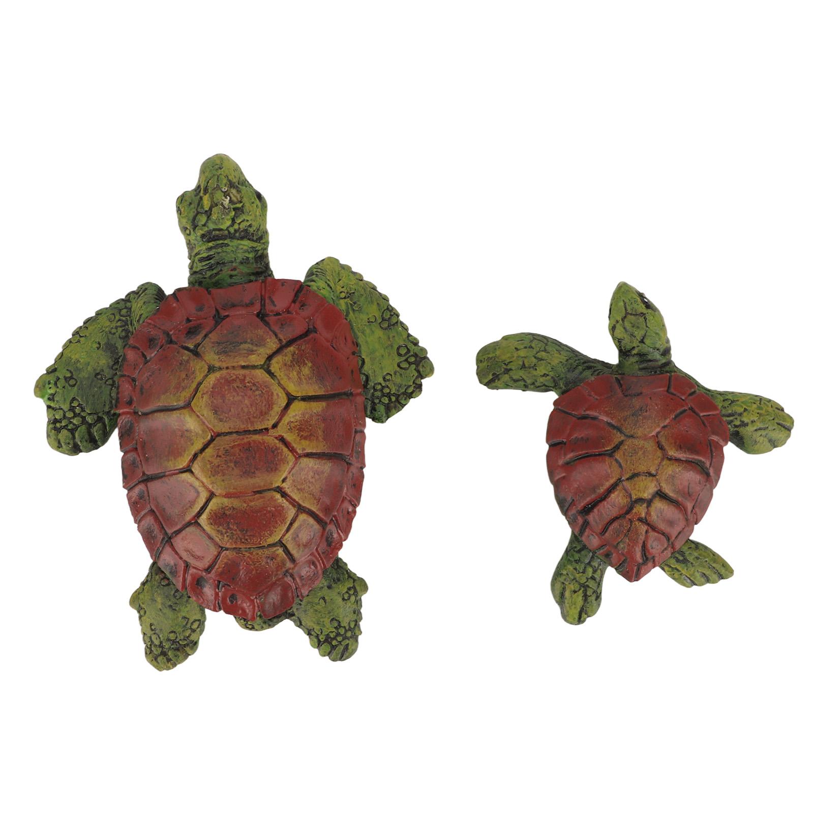 

2 шт. Статуэтки черепахи, симпатичная резиновая фигурка черепахи с УФ-устойчивым покрытием для сада, двора