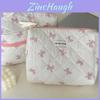 Vintage Floral Satin Makeup Bag With Bow Embellishment For Daily Use And Travel Comfort