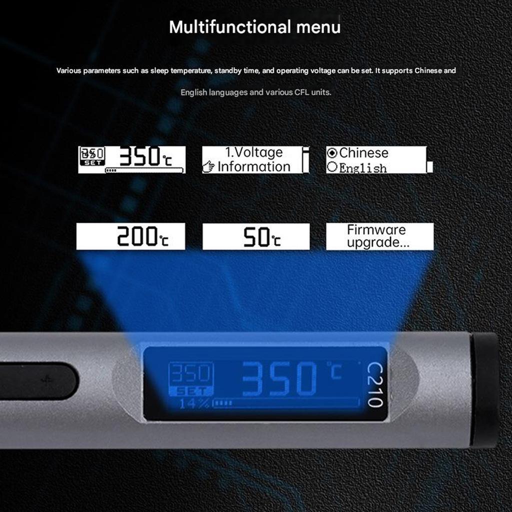 Portable Compact Soldering Iron Pen 100W Aluminum Alloy High Power Digital Display For Mobile Welding Tasks Circuit Board Work