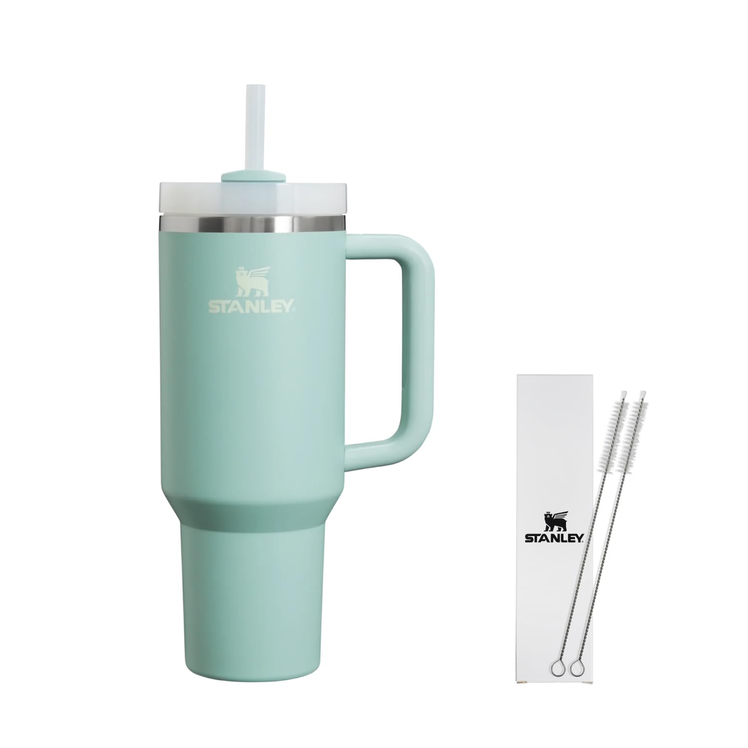 

STANLEY Vacuum Water Bottle with Cold Dishwasher Straw Brush Included Japanese H2.0 Quencher, 1.18L Seafoam, 1180ml, Straw, Tumbler, Insulation,