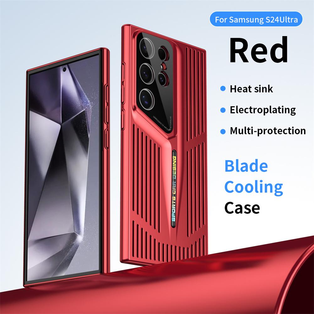 

Plating Heat Dissipation Cooling Phone Case for Samsung S25 S24 S22 S23 Ultra S24 Plus Lens Protection Breathable Cover For Galaxy S22