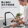 304 Stainless Steel Pull-out Faucet Wire Drawing Process Hot and Cold Water Tank Vegetable Washing Basin Telescopic Faucet