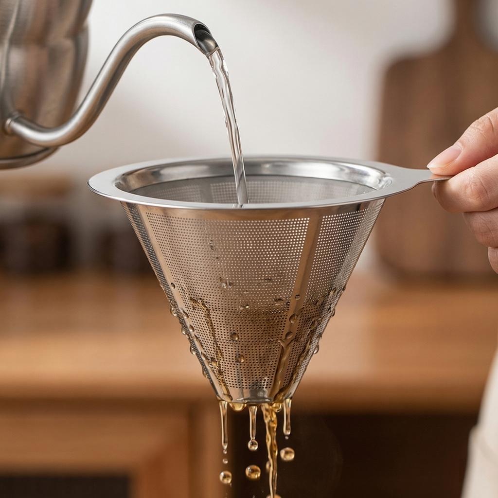 Coffee Stainless Steel Filter, Hand Brewed Coffee Funnel