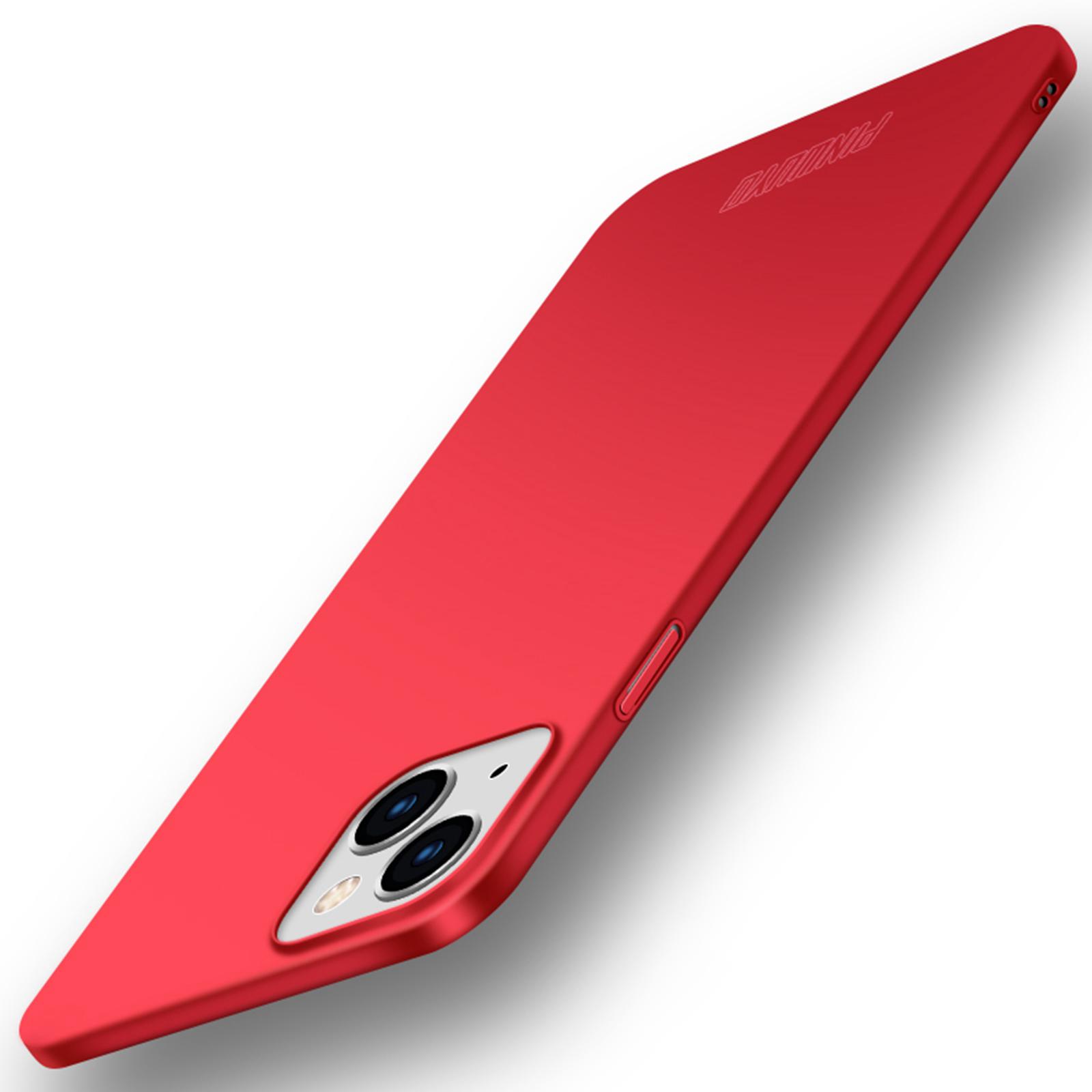 

PINWUYO PC Series for iPhone 13 mini 5.4 inch Slim Thin Case Matte Hard PC Phone Cover with Magnetic Ring Holder Red