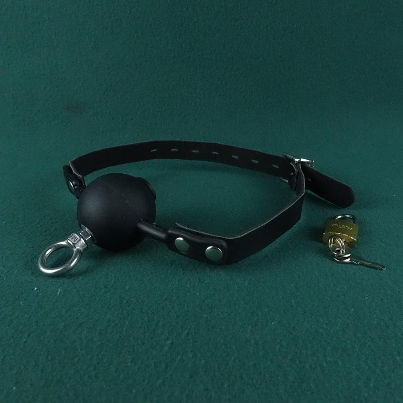Lockable Anti-Vomiting Dog Muzzle Gag - Large Size with One-Word Strap for Kinky Outdoor Use