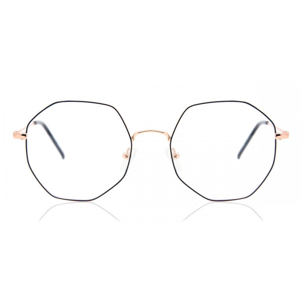 

Full Rim Geometric Navy Blue Gold Smartbuy Collection Lita 925c Fashion Women Eyeglasses Navy Blue/Gold/55