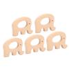 5Pcs Wooden Teether Toys Natural Beech Sturdy Durable Impact Resistance Smooth Safe Non Toxic Wood
