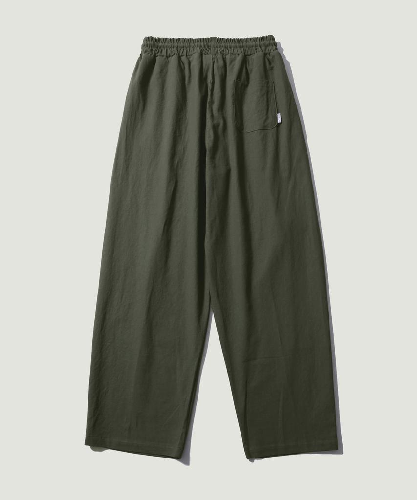 EASE Linen Elastic Waist Pants [Oversized Fit]_Khaki_Unisex