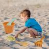 Beach Playset, 5-Piece Multi-Color Plastic Toddler Toy Set With Dump Truck Or Bucket, 2 Shovels And 2 Prints - Summer Beach Toys For Kids