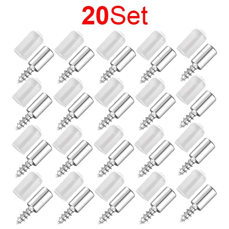 50/4Set Cross Self-tapping Screw with Rubber Sleeve Laminate Support Home Wardrobe Cabinet Glass Hard Nonslip Partition Nails