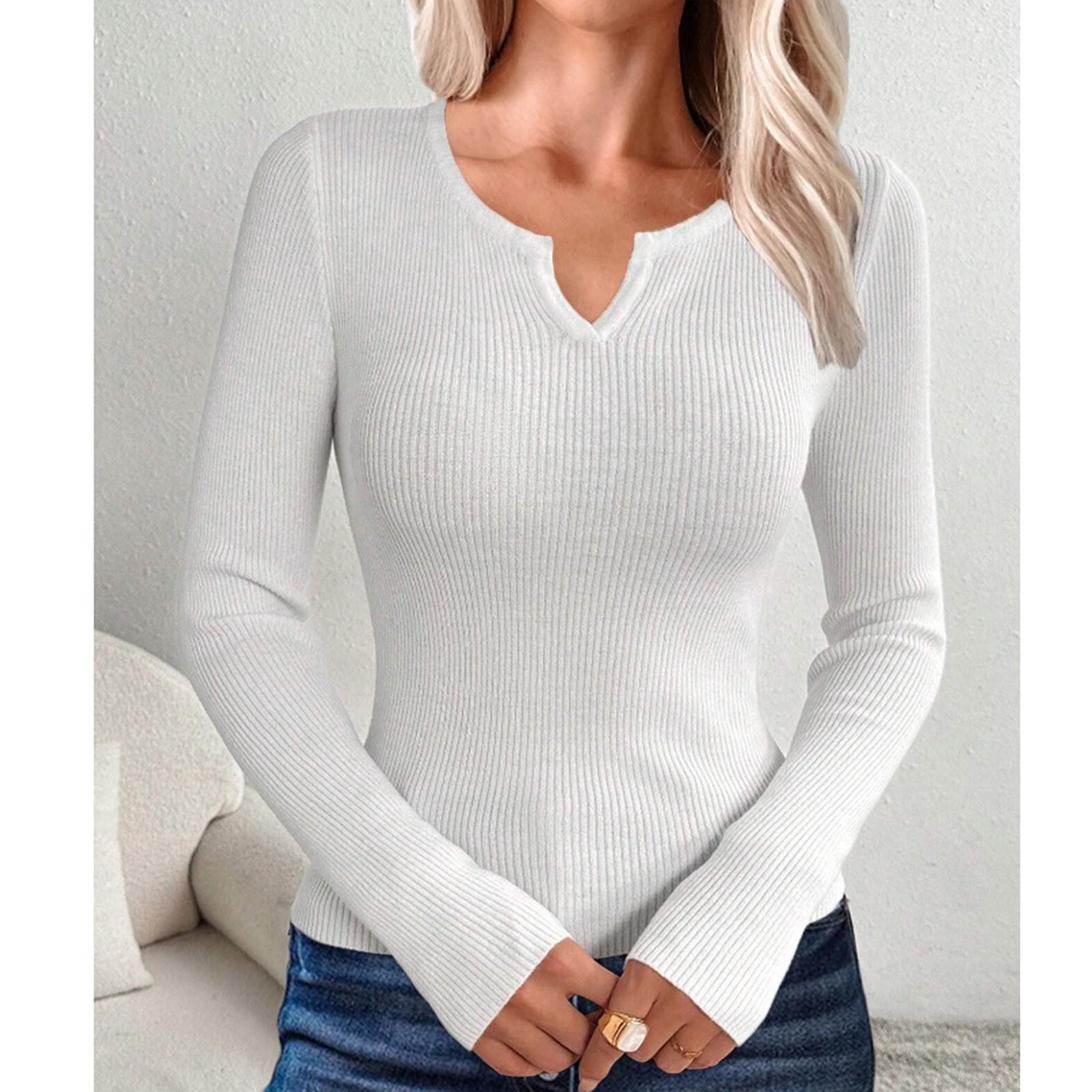 

Женский повседневный однотонный свитер с V-образным вырезом, узкий, на пуговицах, с длинными рукавами, базовый свитер XL белый