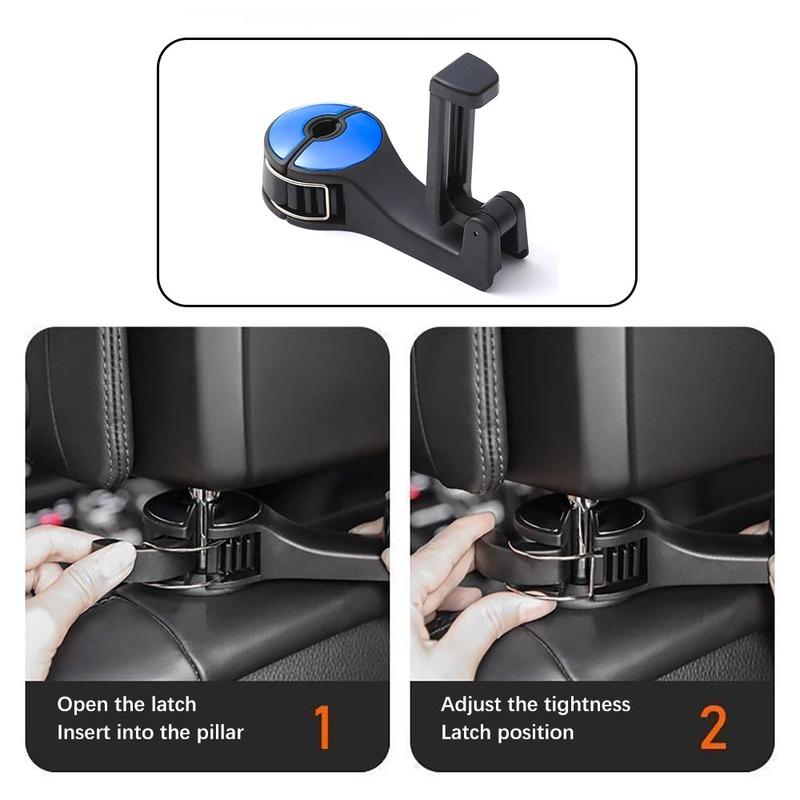 1Pc Hidden Car Hook Phone Holder Car Seat Headrest Hook Universal Car-mounted Multi-functional Mobile Phone Holder Car Accessory