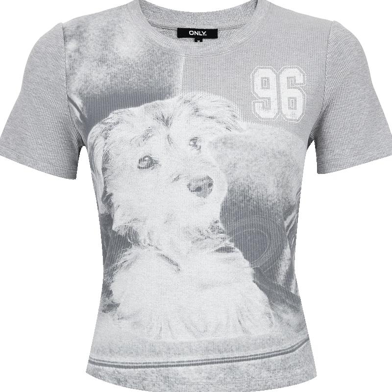 ONLY Women s Pet Print Short Sleeve T-Shirt L