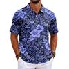 Men's Hawaiian Print Shirt Loose Fit Casual Short Sleeve for Everyday Wear
