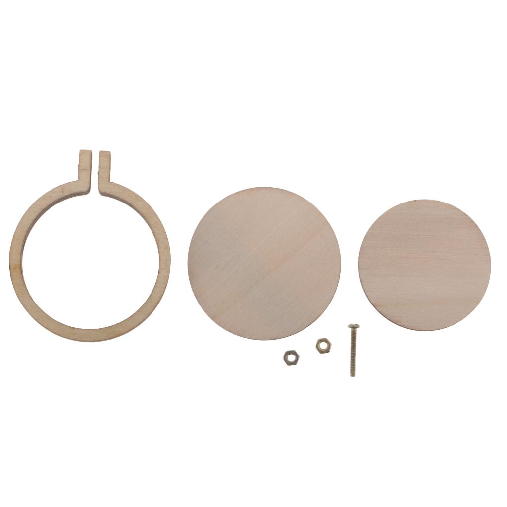 Wooden Mini Embroidery Hoop Pendant Round Frame DIY Craft Needlepoint Accessory Jewelry Embroidery for Arts and Gifts