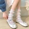 Berto See-Through Shirring Two-Way Summer Fashion Socks Long Socks
