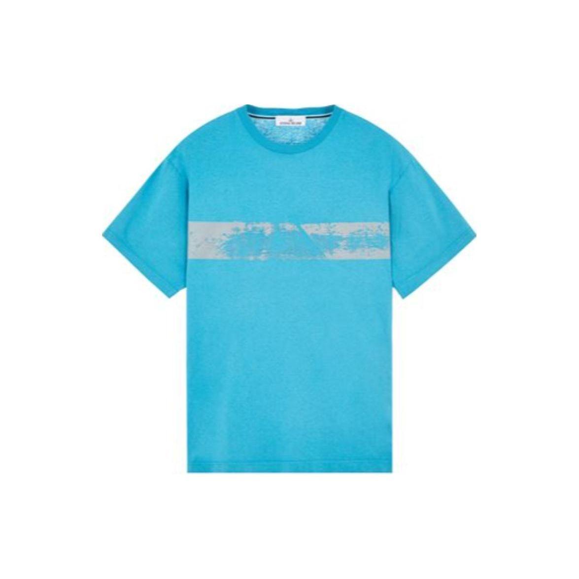 Stone Island Crew Neck Short Sleeve T-Shirt Men Tops Blue 79152RC88-V0042 L