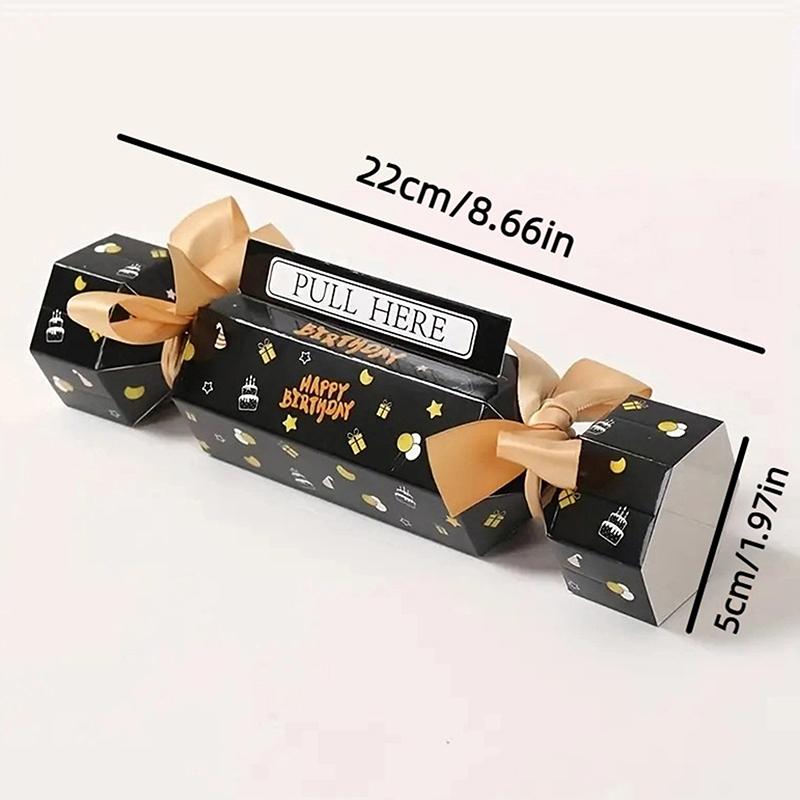 

[HF][HS]4-piece DIY Birthday Candy Money Box, Black Surprise Money Bag, Rectangular Birthday Money Bag Surprise Gift Box