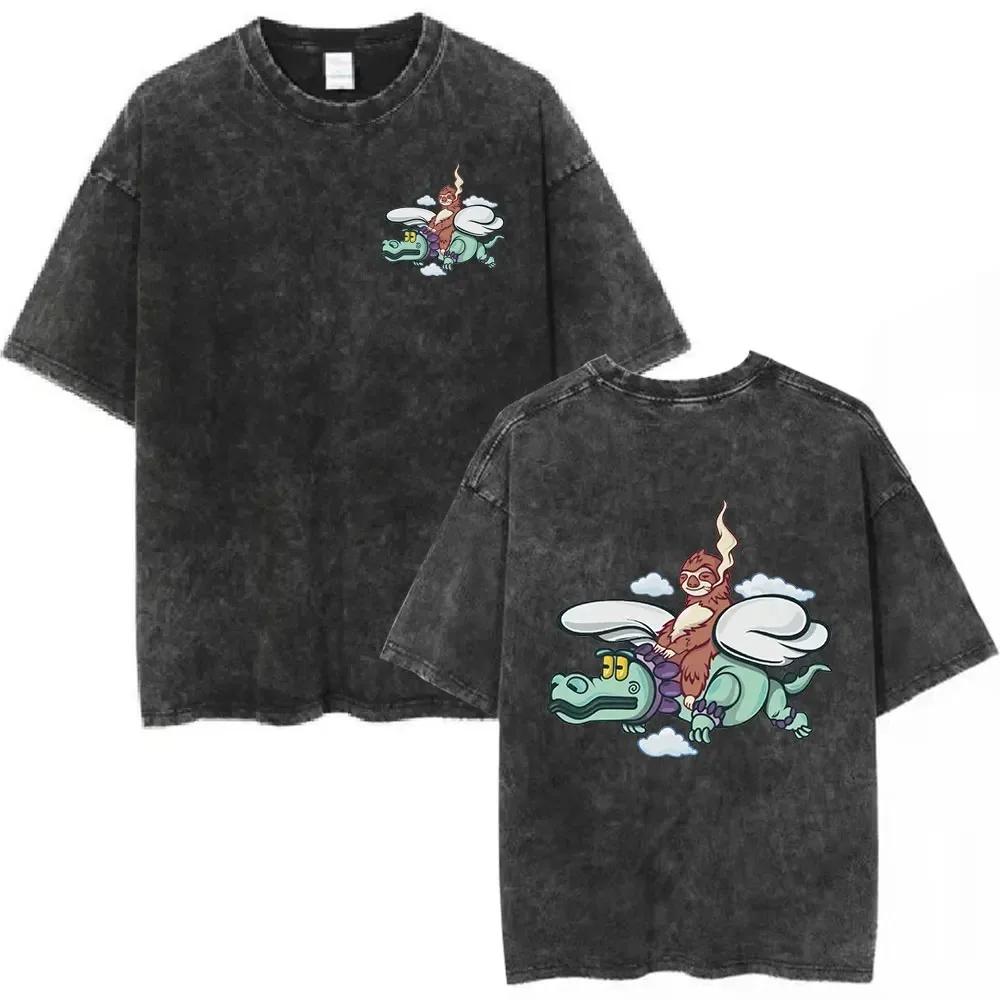 

Мужская стираная винтажная футболка Natanael Cano Nata Montana, удобная и повседневная хлопковая футболка, модная S