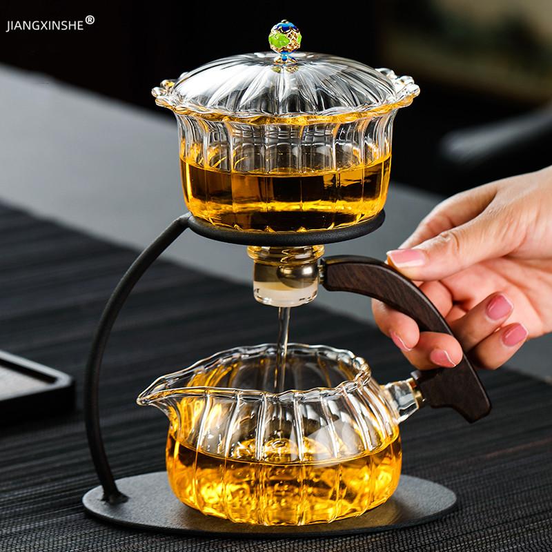 Teiera Creativa Resistente al Calore Vetro Preparazione Automatica del Tè Pu'er Aromatico Tè Kung Fu Set da Tè Infusore Bevitore Macchina per il Tè