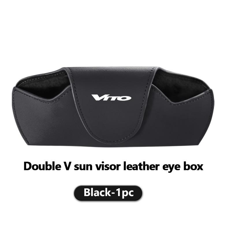 BKS2 Car Sun Visor Sunglasses Leather Storage Eyeglass Case For Mercedes Benz W124 W203 W204 SLK CLA SL SLC C CLASS B CLASS E CLASS