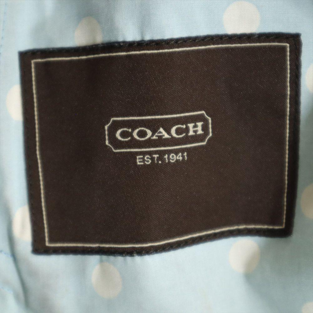 COACH Stainless collar coat 4 Navy Women Used