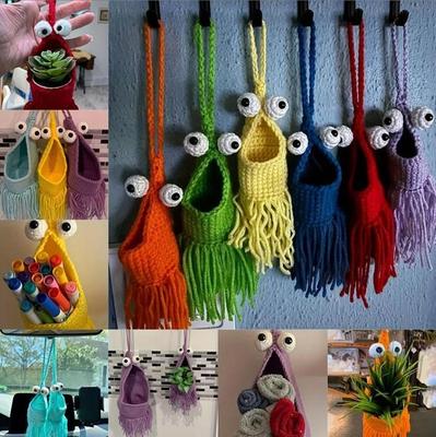 1 Piece of Knitted Hanging Basket, Practical Car Hanging Handbag, Shaped Plant Flowerpot