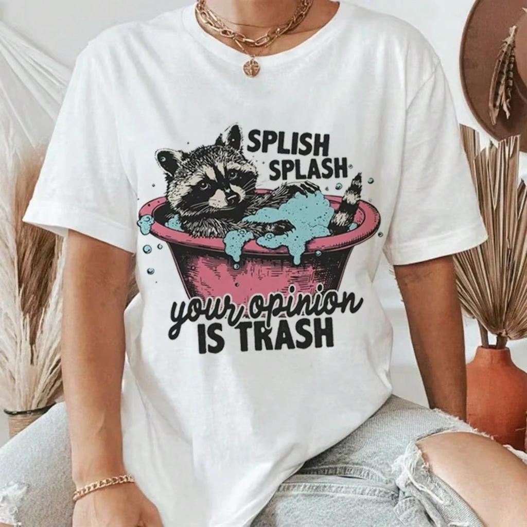 Funny Raccoon Shirt Design Printed Casual Fashion O-Neck unisex Pattern T-Shirt Clothing Printed Short Sleeved unisex T-Shirt