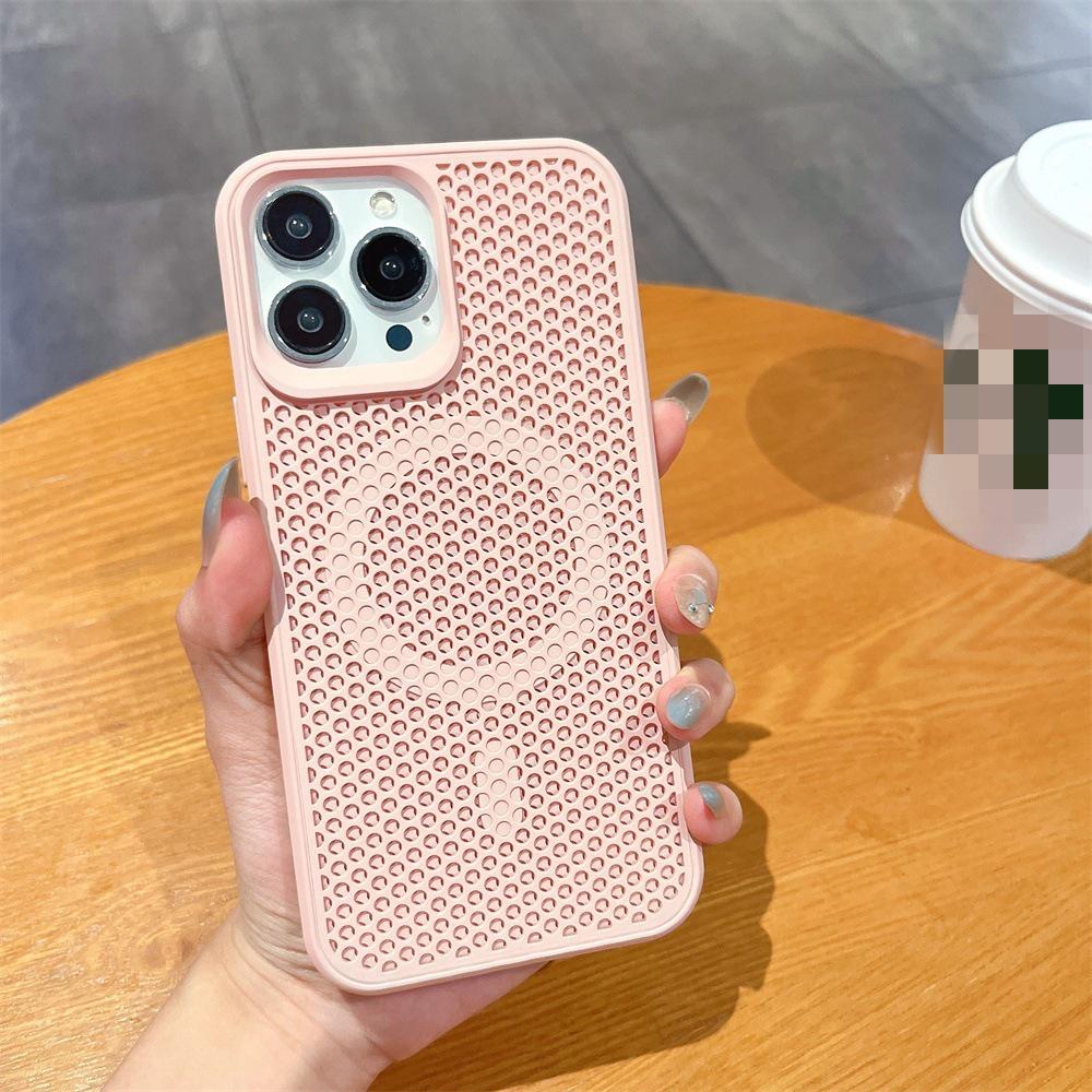 Compatible iPhone Honeycomb Heat Dissipation Magnetic Case: Personalized Anti-Drop Protection for iPhone 13, 14, 15 Pro Max, 16.