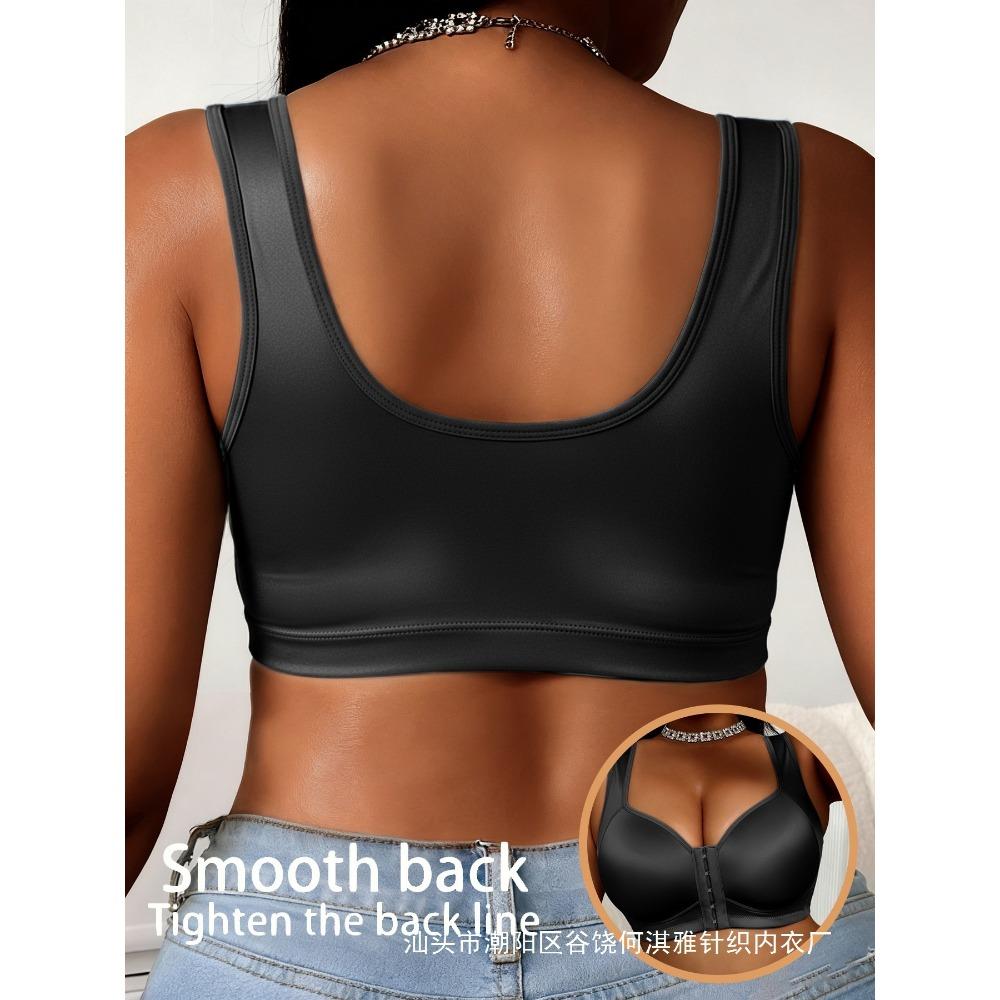 Large Front Breasted Smooth Vest Style Bra for Women, Sports Bra with Gathered and Gathered Accessory Breasts To Prevent Sagging and Wrap Around