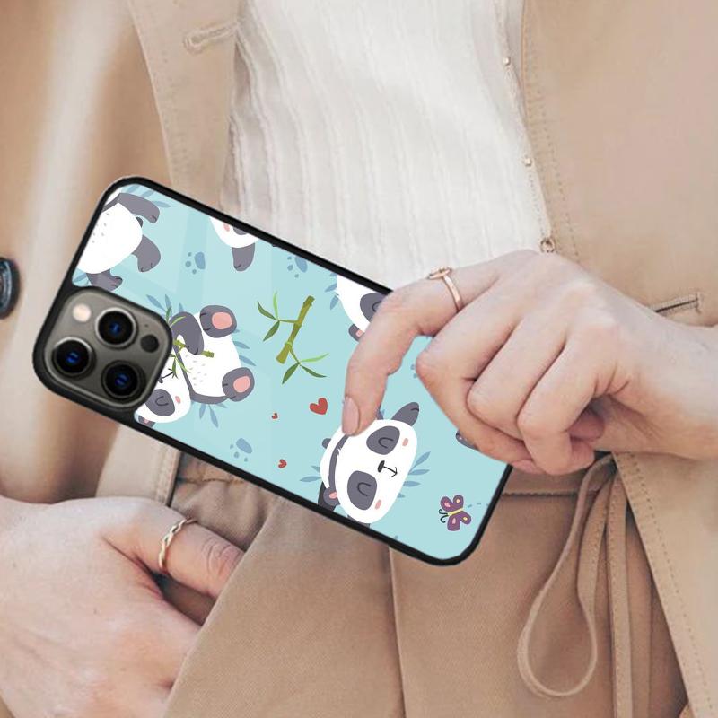 Cartoon Cute Panda Bear Magnetic Phone Case For APPLE iPhone 17 Air 16 14 13 12 Pro Max 15 Plus Wireless Charge MagSafe Cover
