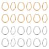 24Pcs 2 Colors Stainless Steel Hoop Earrings 304 Stainless Steel Needle & 201 Stainless Steel Rings Teardrop Golden & Stainless Steel Color
