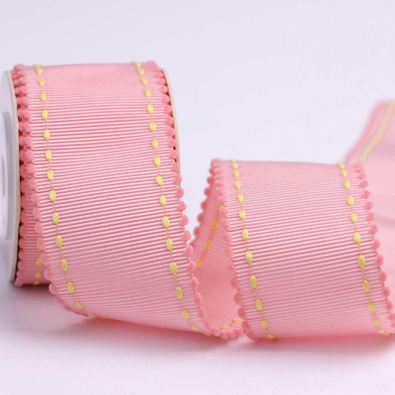 5 Yards Punkt-Ripsband Macaron-Farben Spitze für DIY Haarschleifen Hutdekoration Bastelbedarf Kleidung Nähen Geschenkverpackung