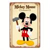 Vintage Mickey Mouse with Hammer Tin Sign - 5.08x20.32 Cm Wall Art for Home Studio, Living Room & Game Room | Classic Cartoon De