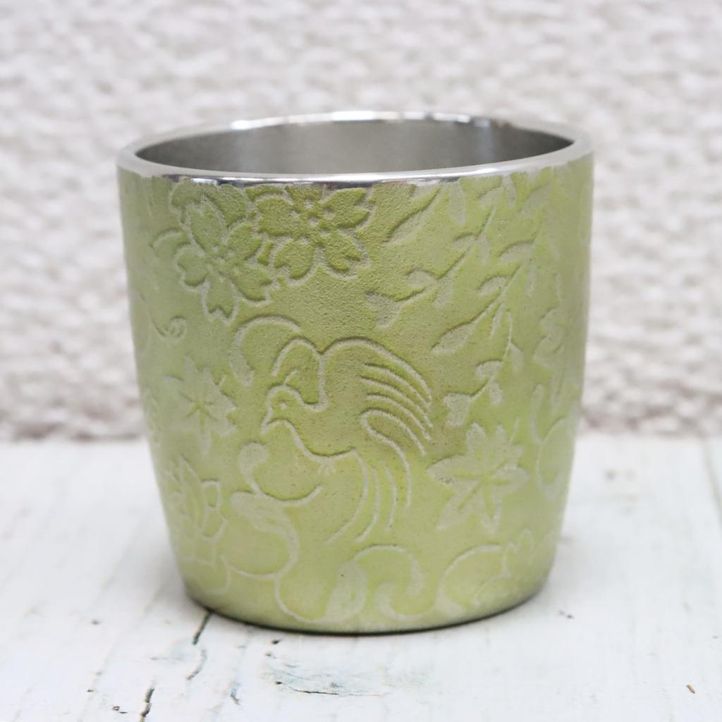 Osaka Tinware Tin Cup Kachofuugetsu Yellow Gift Wrapping Specification (Suzuki)