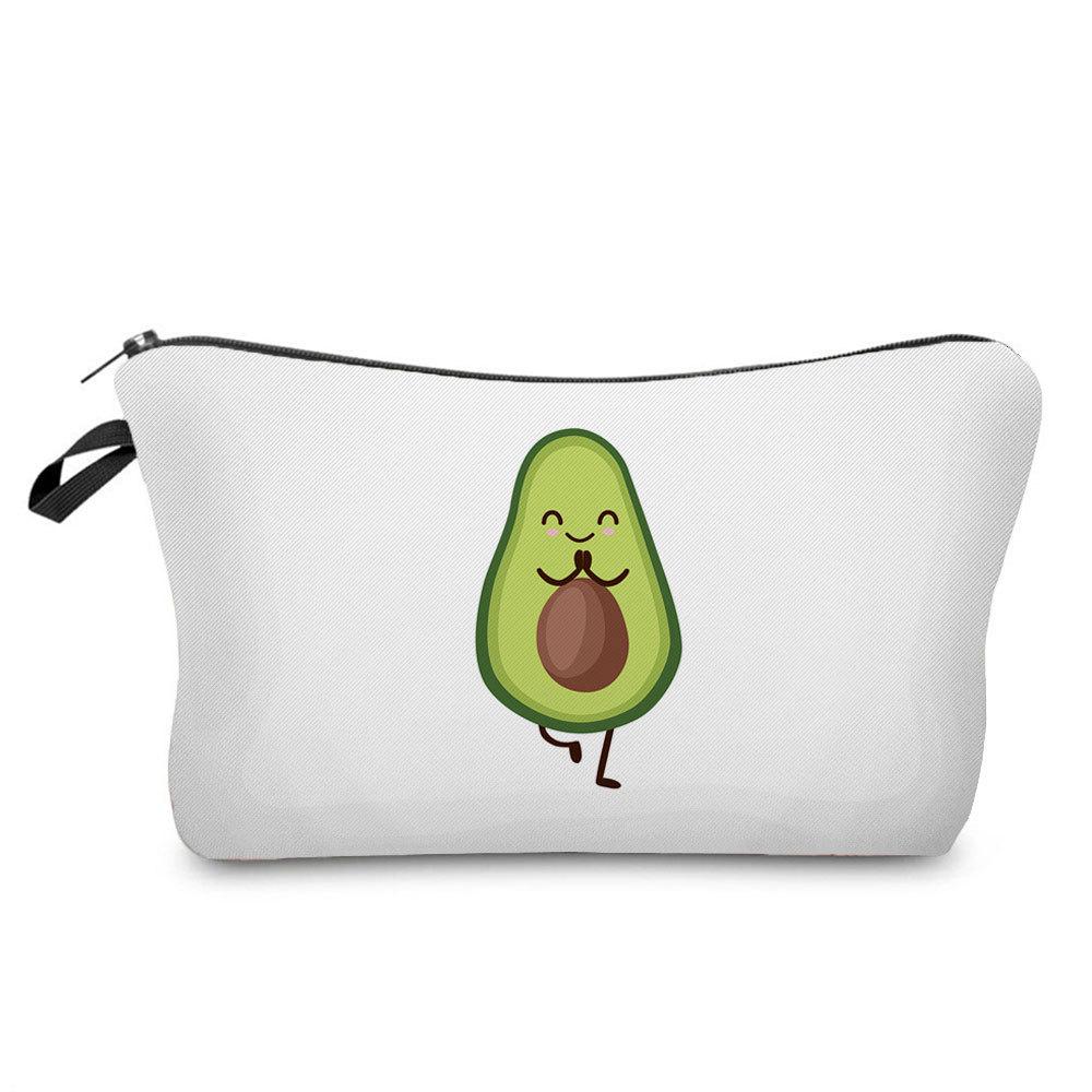 Women Avocado Print Cosmetic Bag Toiletries Organize Travel Storage Case 6700