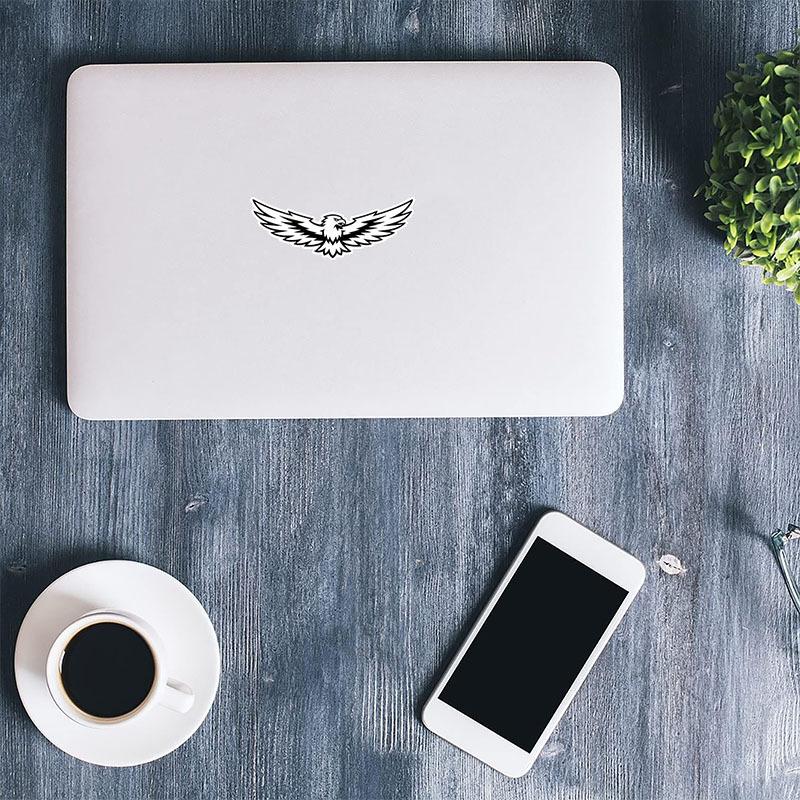 2.7Inch White Eagle Windshield Car Decal, Truck Window Bird Sticker, Wide Wing Vinyl Decal, Outdoor Auto Sticker, Bold Bumper Decor, Laptop Sticker