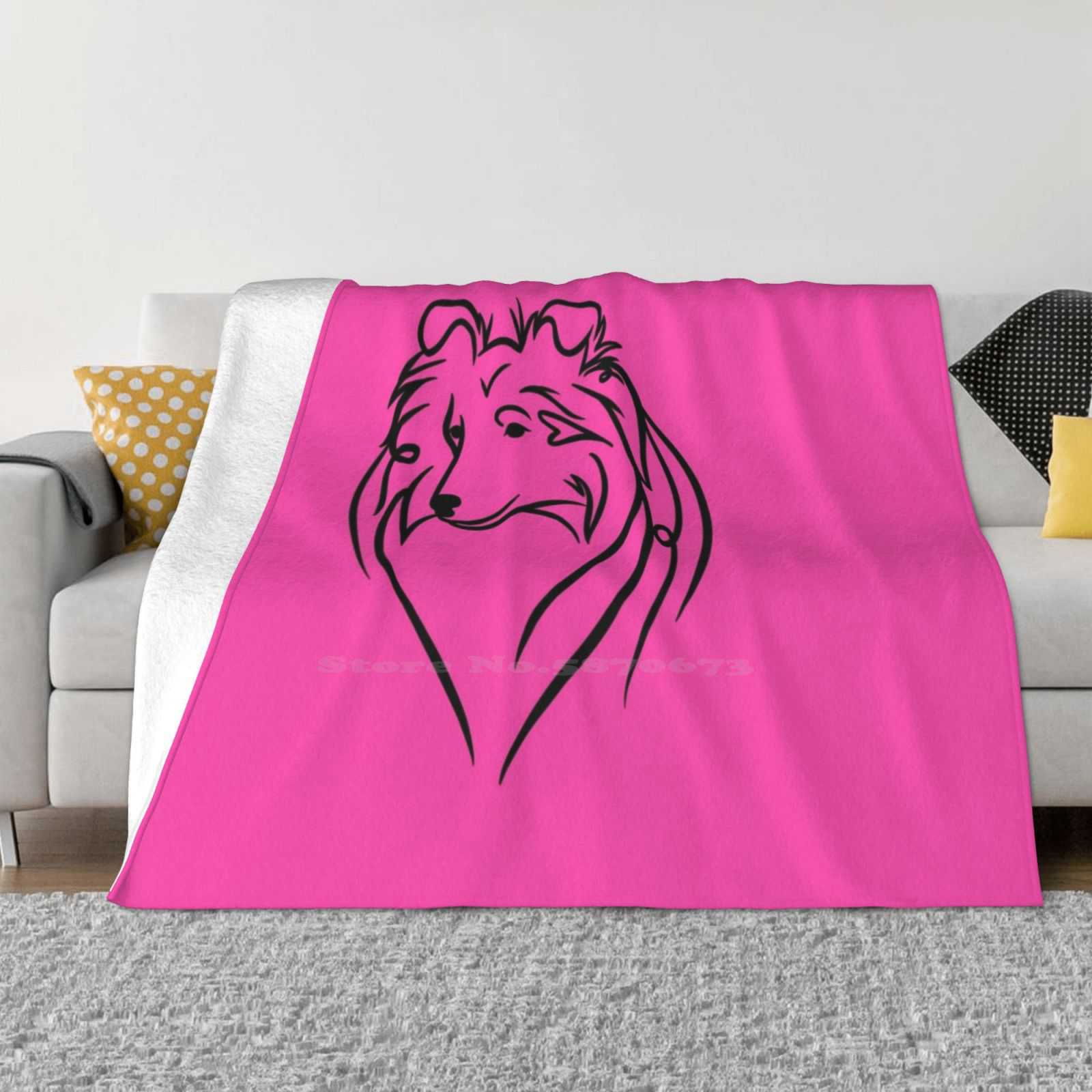 Sheltie Head-Left Facing Hot Sale Printing High Qiality Warm Flannel Blanket Sheltie Shetland Sheepdog Skyla Fraydesigns Skyla 30x40in