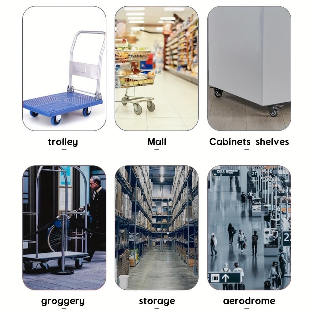 4pcs Heavy Duty Caster Wheels, Swivel Caster Wheels Without Brake, Omni-directional Wheel Furniture Hardware