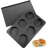 Molde para 6 Tazas de Muffin Inglés Jumbo de Lado Recto, Molde para Cupcakes con Tapa, Molde para Hornear Hamburguesas de Hamburguesa, Antiadherente