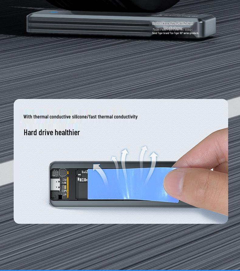 M.2 NVMe/SATA SSD Enclosure, CNC Aluminum Alloy [Non-Extruded]