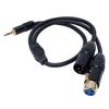 3.5mm to XLR Splitter Cable 0.5m Length 3.5mm Stereo Plug to 3 Pin XLR Male and Female Connector Cab