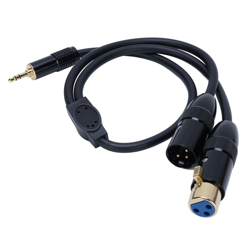 3.5mm to XLR Splitter Cable 0.5m Length 3.5mm Stereo Plug to 3 Pin XLR Male and Female Connector Cab